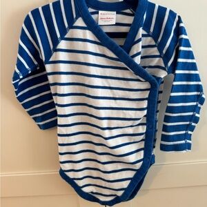 Hanna Andersson Blue and White Striped Baby Bodysuit